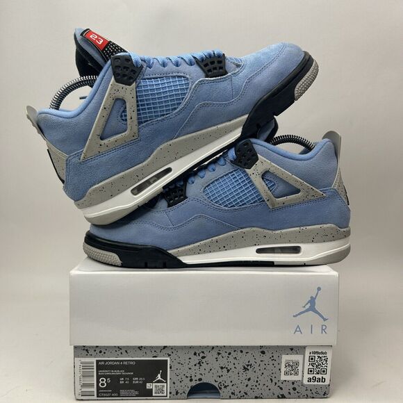 Nike Shoes Air Jordan 4 Retro “University Blue/UNC” 2023 - Picture 4 of 9